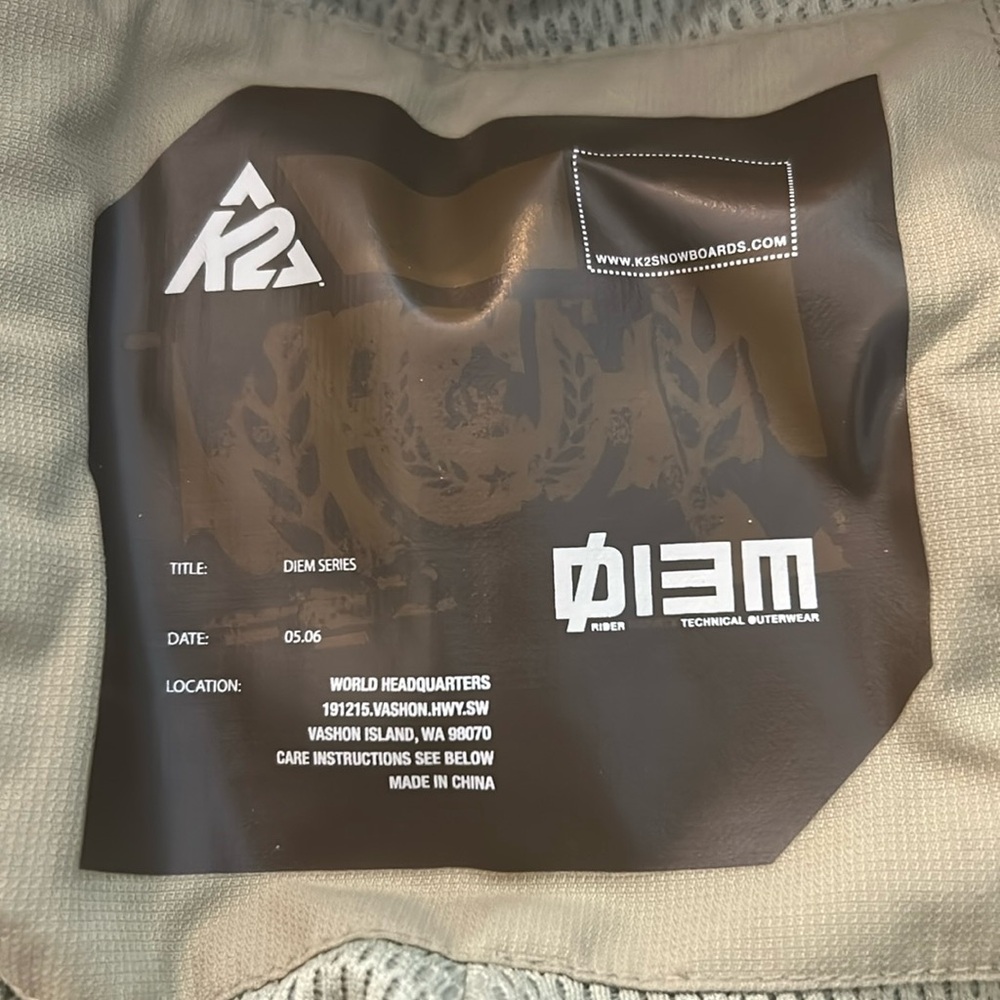 K2 Diem Motive Snowboard Pants Khaki Color Women’s Size Medium